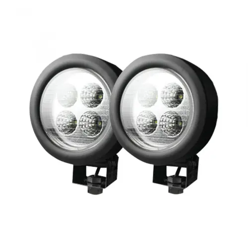 Recon Truck Accessories - 264501CL |  Recon 1800 Lumen Driving Light Kit 12W 6500K 4 LEDs Chrome Circle Housing Clear