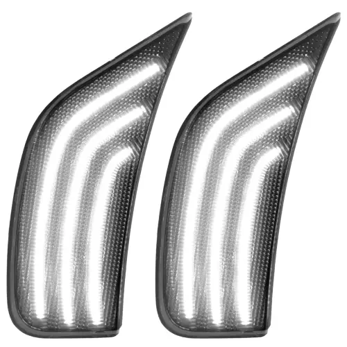 Recon Truck Accessories - 264231WHBK | Recon LED Front Fender Lens White LEDs in Smoked (2021-2024 Escalade | 2021-2024 Suburban, Tahoe, Yukon)