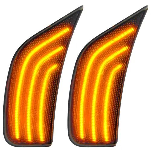 Recon Truck Accessories - 264231BK | Recon LED Front Fender Lens Amber LEDs in Smoked (2021-2024 Escalade | 2021-2024 Suburban, Tahoe, Yukon)