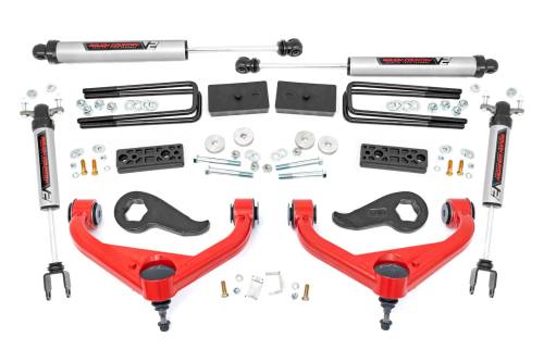 Rough Country - 97770RED | Rough Country 3 Inch Lift Kit | UCAs | V2 | w/ Overloads | Chevy/GMC 2500HD 2WD/4WD (2020-2025)