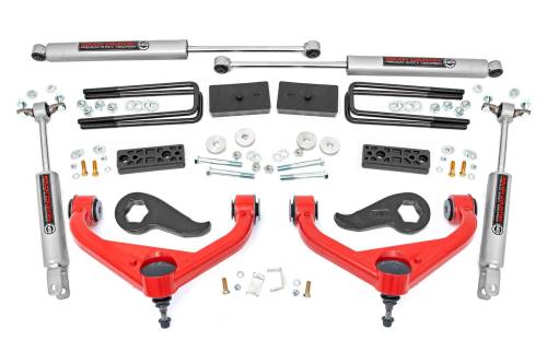 Rough Country - 97730RED | Rough Country 3 Inch Lift Kit | w/ Overloads | Chevy Silverado & GMC Sierra 2500HD 2WD/4WD (2020-2025)