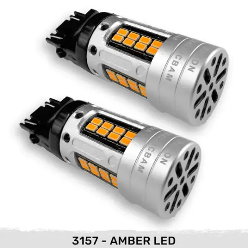 Recon Truck Accessories - 264220CBAM | Recon 3157 LED Ultra High-Power Turn Signal Bulbs CAN Bus Compatible Eliminates Hyper Flash Amber