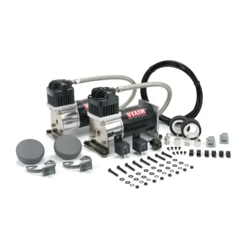 VIAIR - 28002 | VIAIR 280C Dual Performance Value Pack Air Compressor 12 Volt In Black On Silver | 150 PSI, Max Air Tank Size 5.0 Gallon