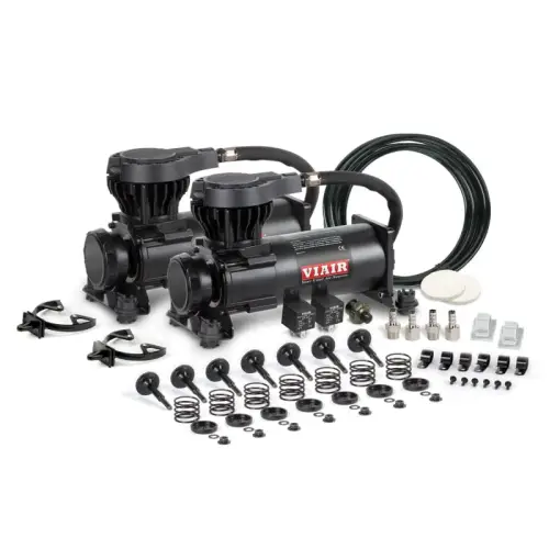 VIAIR - 31032 | VIAIR 310C Stealth Series Dual Performance Value Pack Air Compressor 12 Volt In Black On Silver | 200 PSI, Max Air Tank Size 10 Gallon