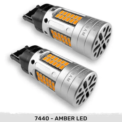 Recon Truck Accessories - 264228CBAM | Recon 7740 LED Ultra High-Power Amber Turn Signal Bulbs CAN Bus Compatible Eliminates Hyper Flash