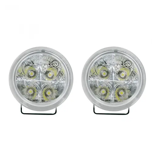 Recon Truck Accessories - 264152CL | Recon LED Daytime Running Lights Round Housing in Clear