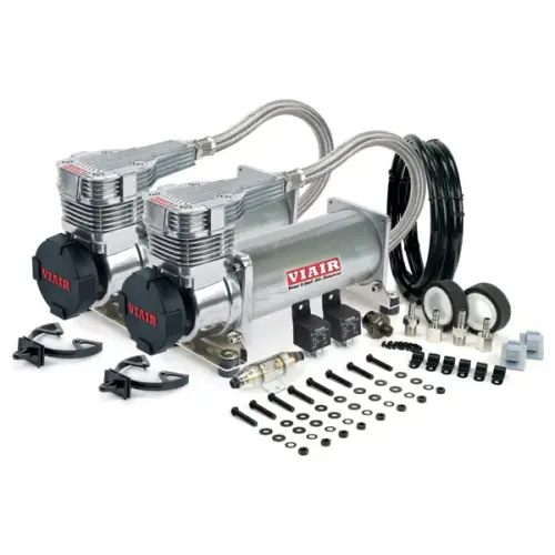 VIAIR - 48532 | VIAIR 485C Dual Performance Value Pack Air Compressor 12 Volt In Platinum | 200 PSI, Max Air Tank Size 10 Gallon