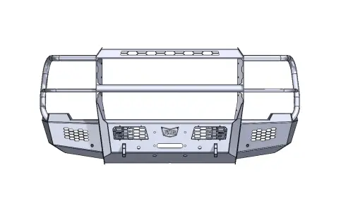 Flog Industries - FIFSW-G2535-2428F-FG | Frontier Series Full Guard Model Front Bumper Winch Compatible (2024 Sierra 2500 HD, 3500 HD)