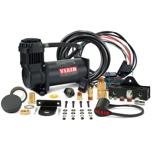 VIAIR - 400SB01 | VIAIR Single 400C VMS Air Compressor System 12 Volt In Black | 150 PSI, Max Air Tank Size 5.0 Gallon