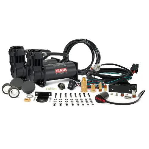 VIAIR - 444DB01 | VIAIR Dual 444C VMS Air Compressor System 12 Volt In Stealth Black | 200 PSI, Max Air Tank Size 10.0 Gallon