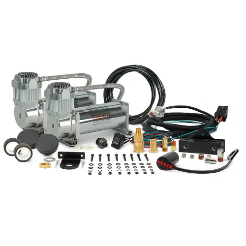 VIAIR - 444DC01 | VIAIR Dual 444C VMS Air Compressor System 12 Volt In Chrome | 200 PSI, Max Air Tank Size 10.0 Gallon