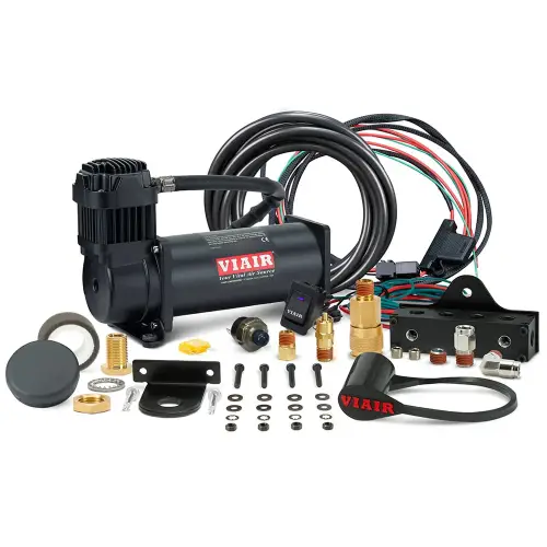 VIAIR - 444SB01 | VIAIR Single 444C VMS Air Compressor System 12 Volt In Stealth Black | 200 PSI, Max Air Tank Size 5.0 Gallon