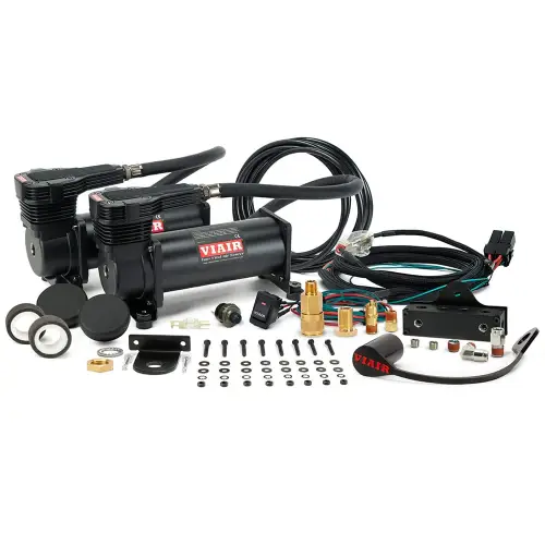 VIAIR - 485DB01 | VIAIR Dual 485C VMS Air Compressor System 12 Volt In Stealth Black | 200 PSI, Max Air Tank Size 10.0 Gallon