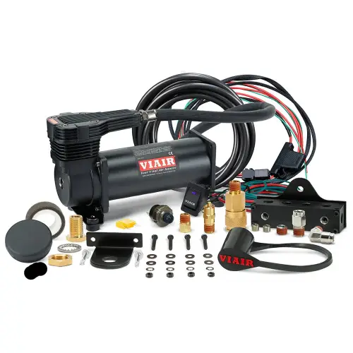 VIAIR - 485SB01 | VIAIR Single 485C VMS Air Compressor System 12 Volt In Stealth Black | 200 PSI, Max Air Tank Size 5.0 Gallon