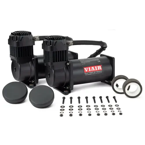 VIAIR - 400DB | VIAIR Dual 400C VMS Air Compressors 12 Volt In Stealth Black | 150 PSI, Max Air Tank Size 10.0 Gallon