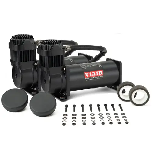 VIAIR - 444DB | VIAIR Dual 444C VMS Air Compressors 12 Volt In Stealth Black | 200 PSI, Max Air Tank Size 10.0 Gallon