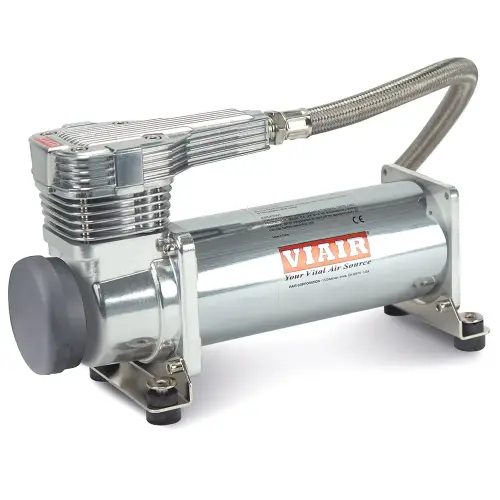 VIAIR - 485SP | VIAIR Single 485C VMS Air Compressor 12 Volt In Platinum | 200 PSI, Max Air Tank Size 5.0 Gallon