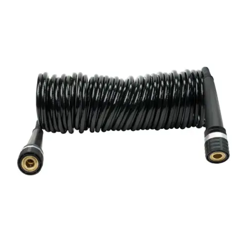 VIAIR - 00034 | VIAIR Coil Hose With 1/4 Inch Quick Connect Couplers | 30 Feet, Black, PU Inside Braided