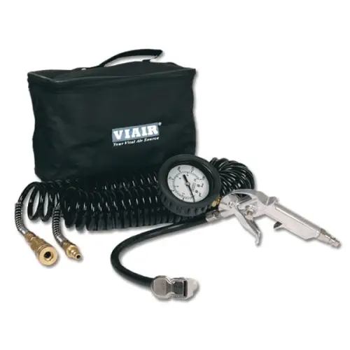 VIAIR - 00043 | VIAIR Tire Inflation Kit Inflation Gun & 30 Feet Coil Hose | Analog Gauge, 0-160 PSI