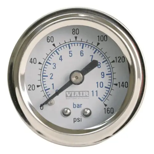 VIAIR - 90084 | VIAIR Dash Panel Gauge | 160 PSI, White, 1.5 Inch, Single Needle, Non-Illuminated