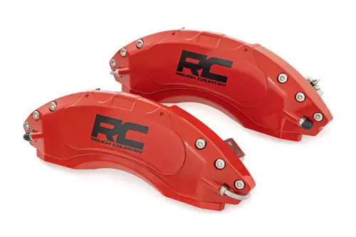 Rough Country - 71153 | Rough Country Caliper Front And Rear Covers For Ford F-250 Super Duty 2/4WD (2023-2024) | Red