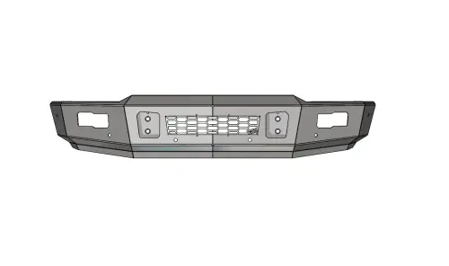 Flog Industries - FISDS-F1500-21+F-S | Flog Steel Demon Series Base Front Bumper NO Adaptive Cruise With Parking Sensors(2021-2024 F150 Pickup)