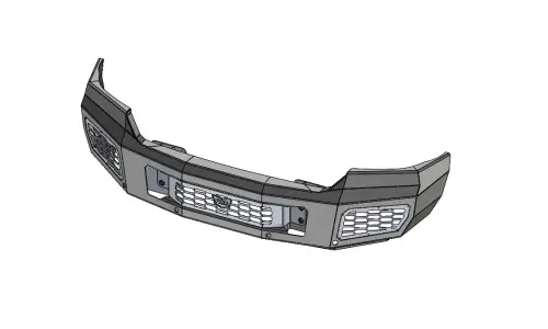 Flog Industries - FISD-G2535-1519F | Flog Steel Demon Series Base Front Bumper NO Parking Sensors (2015-2019 Sierra 2500, 3500)