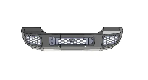 Flog Industries - FISD-G2535-1519F-S | Flog Steel Demon Series Base Front Bumper WITH Parking Sensors (2015-2019 Sierra 2500, 3500)