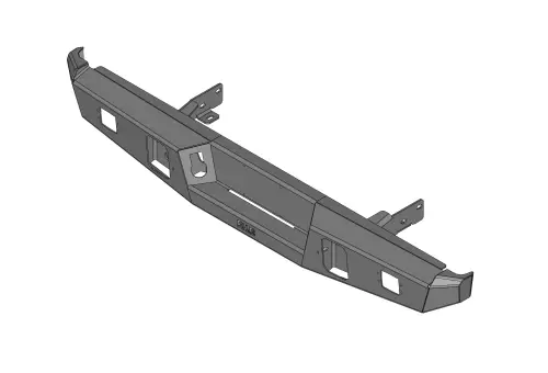 Flog Industries - FIDSM-F2535-9298R | Flog Steel Demon Series Base Rear Bumper (1992-1998 F250, F350 Pickup)