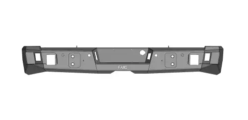 Flog Industries - FIDS-G2535-2023R-S | Flog Steel Demon Series Base Rear Bumper WITH Parking Sensors (2020-2023 Sierra 2500, 3500)