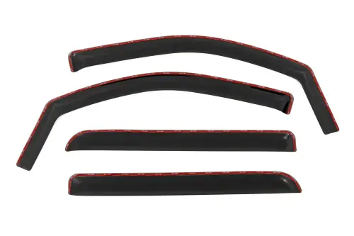 Rough Country - 811419 | Rough Country Side Window Deflectors In Channel Rain Guard For Crew Cab Chevrolet Silverado / GMC Sierra 1500/2500 HD/3500 HD (2014-2019)