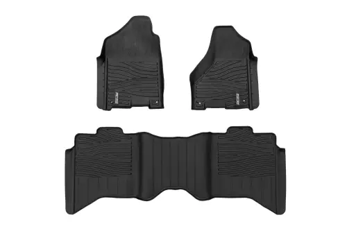 Rough Country - FF-31213 | Rough Country Flex-Fit Floor Mats For Ram 1500 (2012-2018) / Ram 1500 Classic (2019-2024) | Front & Rear