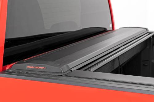 Rough Country - 46120581A | Rough Country Retractable Bed Cover (2019-2025 Silverado, Sierra 1500 2WD/4WD 5'10" Bed | Short Bed)