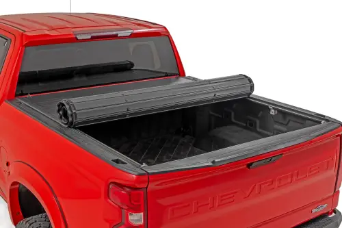 Rough Country - 50120580 | Rough-Country Hard Roll Up Bed Cover (2019-2025 Silverado, Sierra 1500 2WD/4WD 5'10" Bed | Short Bed)