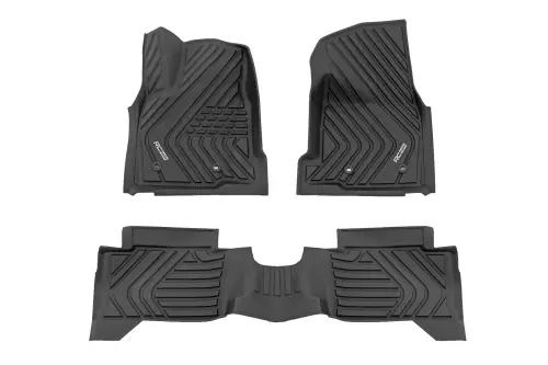 Rough Country - FF-71224 | Rough Country Flex-Fit Floor Mats For Crew Toyota Tacoma 2/4WD (2024-2024) | Front & Rear