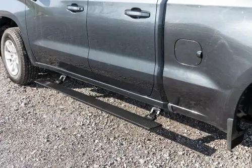 Rough Country - PSR51925 | Rough Country Power Retractable Running Boards With LED Lights (2019-2025 Silverado, Sierra 1500, 2500 HD, 3500 HD 2WD/4WD | Double Cab)