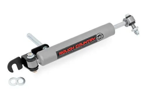 Rough Country - 8730130 | Rough Country N3 Steering Stabilizer (2016-2025 Silverado, Sierra 2500 HD, 3500 HD 2WD/4WD)