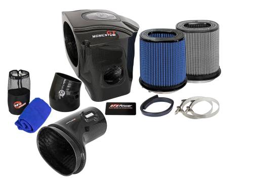 aFe Power - 52-72204-CF | AFE Power Black Series Carbon Fiber Cold Air Intake System w/ Pro 5R & Pro DRY S Filters 2015-2016 Challenger, Charger SRT Hellcat V8-6.2L (sc) HEMI