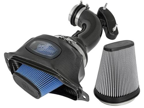 aFe Power - 52-74201-C | AFE Power Black Series Carbon Fiber Cold Air Intake System w/ Pro 5R & Pro DRY S Filters 2014-2019 Corvette (C7) V8-6.2L