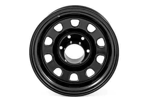 Rough Country - RC51-5873 | Rough Country Steel Wheel Black | 15x8 | 5x5 | 3.30 Bore | -19