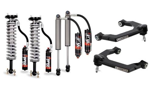 Cognito Motorsports - 210-P1298 | Cognito 1 Inch Elite Ball Joint Leveling Kit with Fox 2.5 Elite Performance Shocks (2019-2024 Silverado, Sierra 1500 Trail Boss/ZR2, AT4/ATX4 2WD/4WD)