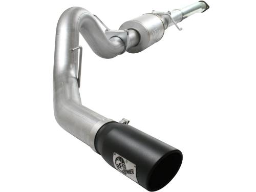 aFe Power - 49-03041-B | AFE Power ATLAS 4 IN Aluminized Steel Cat-Back Exhaust System w/ Muffler & Black Tip (2011-2014 F150 Pickup V6-3.5L tt)