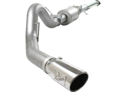 aFe Power - 49-03041-P | AFE Power ATLAS 4 IN Aluminized Steel Cat-Back Exhaust System w/ Muffler & Polished Tip (2011-2014 F150 Pickup V6-3.5L tt)