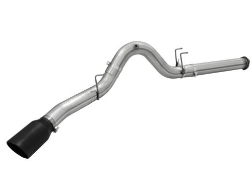 aFe Power - 49-03064-B | AFE Power ATLAS 5 IN Aluminized Steel DPF-Back Exhaust System w/Black Tip (2015-2016 F250, F350 Super Duty V8-6.7L td)