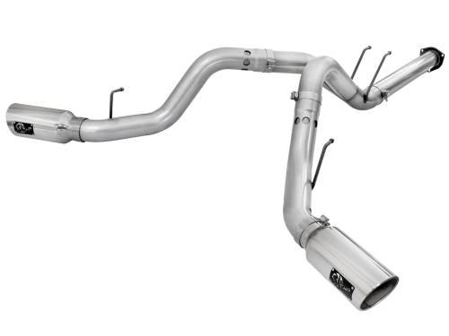 aFe Power - 49-03065-P | AFE Power ATLAS 4 IN Aluminized Steel DPF-Back Exhaust System w/Polished Tip (2011-2014 F250, F350 Super Duty V8-6.7L td)