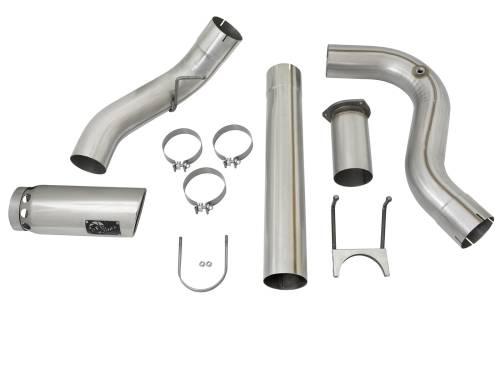 aFe Power - 49-03090-P | AFE Power ATLAS 5 IN Aluminized Steel DPF-Back Exhaust System w/Polished Tip (2017-2024 F250, F350 Super Duty V8-6.7L td)