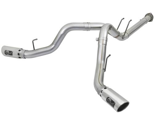 aFe Power - 49-03092-P | AFE Power ATLAS 4 IN Aluminized Steel DPF-Back Exhaust System w/Polished Tip (2017-2024 F250, F350 Super Duty V8-6.7L td)