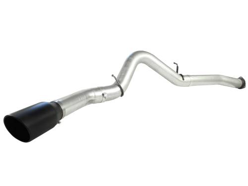 aFe Power - 49-04040-B | AFE Power ATLAS 5 IN Aluminized Steel DPF-Back Exhaust System w/Black Tip (2007-2010 Silverado, Sierra 2500 HD, 3500 HD V8-6.6L td)