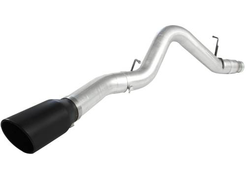 aFe Power - 49-04041-B | AFE Power ATLAS 5 IN Aluminized Steel DPF-Back Exhaust System w/Black Tip (2011-2016 Silverado, Sierra 2500 HD, 3500 HD V8-6.6L td)