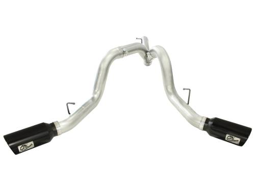 aFe Power - 49-04043-B | AFE Power ATLAS 4 IN Aluminized Steel DPF-Back Exhaust System w/Black Tip (2011-2016 Silverado, Sierra 2500 HD, 3500 HD V8-6.6L td)